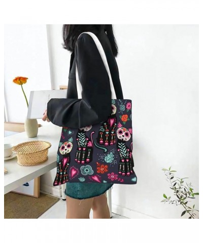 Halloween Skulls Single Shoulder Fashion Canvas Tote Shopping Bags Handbags For Men And Women Halloween Skulls34 $11.72 Totes