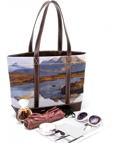 Tote Bag for Women, Large Tote Bag, Women's Tote Handbags, Landscape Snow Mountain Lake, Womens Tote Bag Design 12023 $28.79 ...