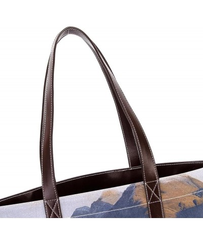 Tote Bag for Women, Large Tote Bag, Women's Tote Handbags, Landscape Snow Mountain Lake, Womens Tote Bag Design 12023 $28.79 ...