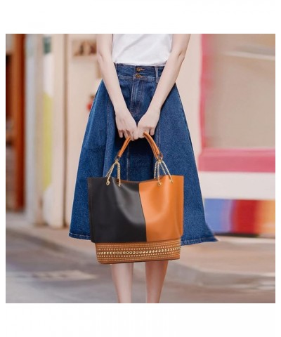 3-Pc Purses and Handbags for Women Fashion Ladies PU Leather Top Handle Rivet Satchel Shoulder Tote Bags Dark Blue Brown $28....