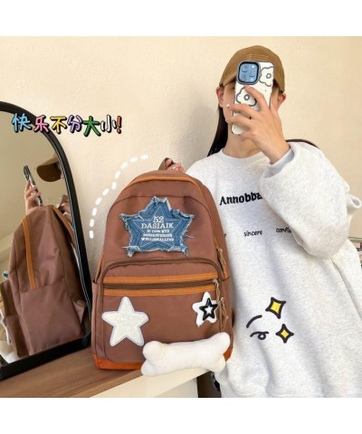 Cute light fashion large capacity travel sports backpack for men and women (Black) Brown $16.65 Backpacks