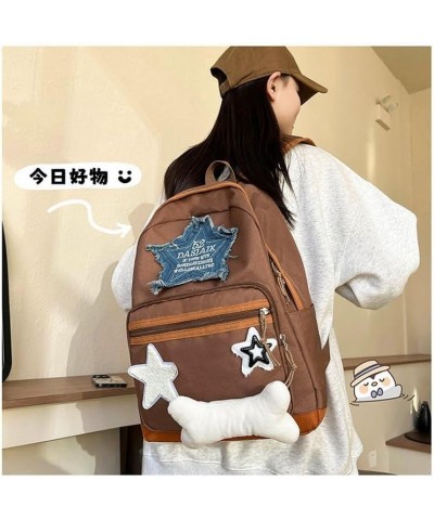 Cute light fashion large capacity travel sports backpack for men and women (Black) Brown $16.65 Backpacks