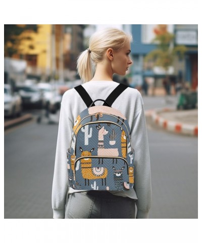 Small Backpack for Women Travel Bag Llama Cactus Alpaca Daypack Purse Fashion Shoulder Bag Rucksack Medium A61 $13.51 Backpacks