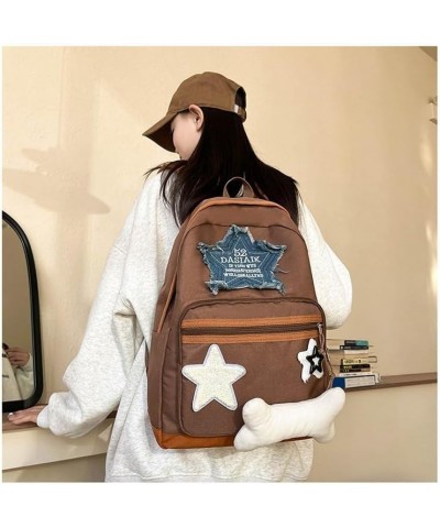 Cute light fashion large capacity travel sports backpack for men and women (Black) Brown $16.65 Backpacks