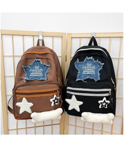 Cute light fashion large capacity travel sports backpack for men and women (Black) Brown $16.65 Backpacks