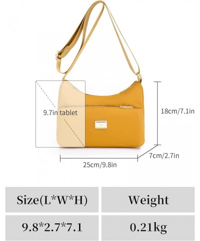 Crossbody Bag for Women Waterproof Shoulder Bag Casual Nylon Purse Handbag Lightweight Travel Purse Yellow $22.05 Shoulder Bags