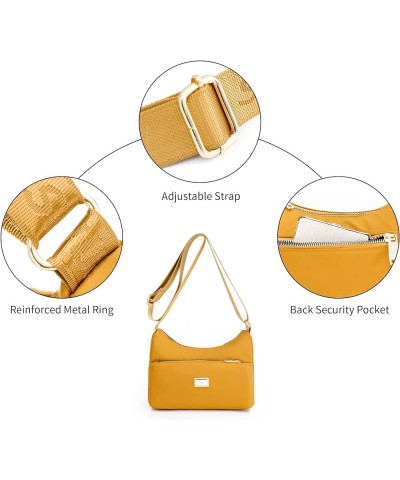 Crossbody Bag for Women Waterproof Shoulder Bag Casual Nylon Purse Handbag Lightweight Travel Purse Yellow $22.05 Shoulder Bags