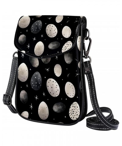 Crossbody Bags for Women,Crossbody Bag Men,Small Sling Bag,Black and White Watercolor Easter Eggs,Crossbody Purse $12.79 Cros...