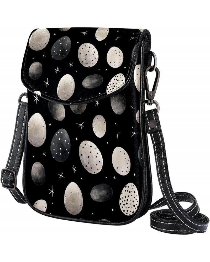 Crossbody Bags for Women,Crossbody Bag Men,Small Sling Bag,Black and White Watercolor Easter Eggs,Crossbody Purse $12.79 Cros...