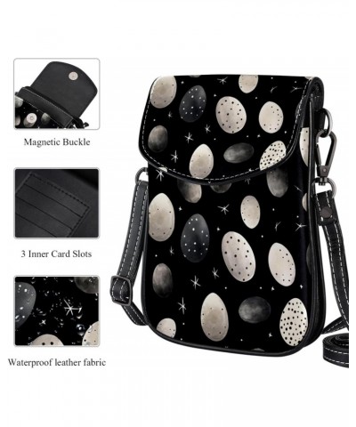 Crossbody Bags for Women,Crossbody Bag Men,Small Sling Bag,Black and White Watercolor Easter Eggs,Crossbody Purse $12.79 Cros...