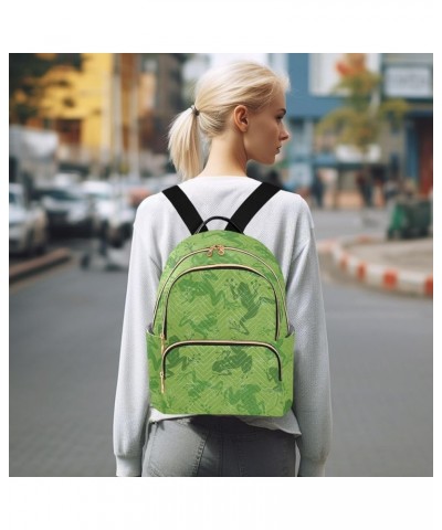 Abstract Animal Frog Backpack Purse for Women Lightweight Back Pack Casual Daypack Travel Shoulder Bag Bookbag - M Small Mult...