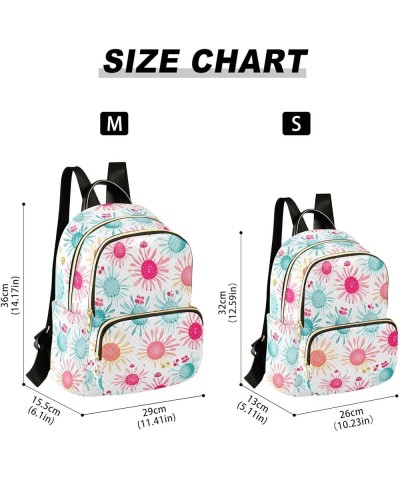 Pink Green Flower Backpack Purse for Women Small Travel Bag Fashion Daypack M 202a2954 M(11.4"x6.1"x14.17") 202a2954 $19.68 B...