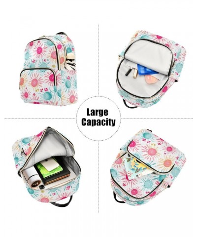 Pink Green Flower Backpack Purse for Women Small Travel Bag Fashion Daypack M 202a2954 M(11.4"x6.1"x14.17") 202a2954 $19.68 B...