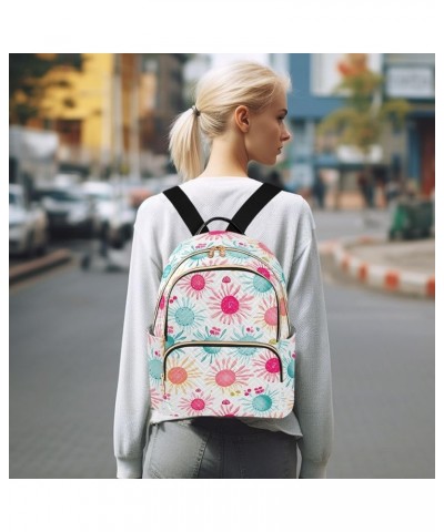 Pink Green Flower Backpack Purse for Women Small Travel Bag Fashion Daypack M 202a2954 M(11.4"x6.1"x14.17") 202a2954 $19.68 B...