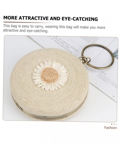 1pc Handbag Round Rattan Bags Tote Purse for Women Beach Bag Women Hand Bag Hand Bags Purses for Women Shoulder Bag Beach Han...