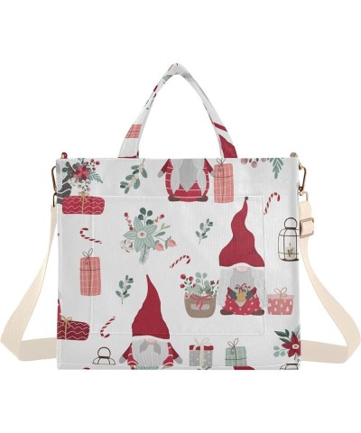 Santa Claus Hat Hippie Christmas Womens Totes Reusable Shopping Bag Personalized Friend Gifts Tote Bag with Pockets Merry Chr...