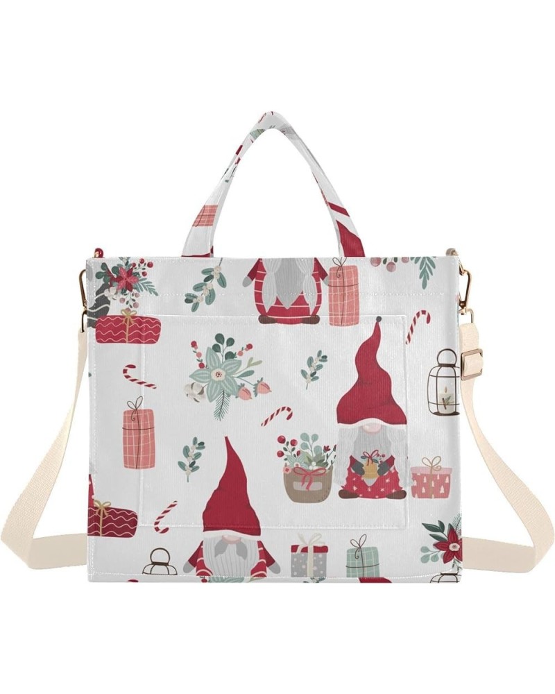 Santa Claus Hat Hippie Christmas Womens Totes Reusable Shopping Bag Personalized Friend Gifts Tote Bag with Pockets Merry Chr...