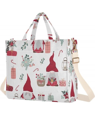 Santa Claus Hat Hippie Christmas Womens Totes Reusable Shopping Bag Personalized Friend Gifts Tote Bag with Pockets Merry Chr...