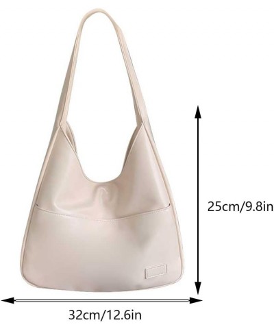 Women Vintage Hobo Bag Trendy PU Leather Shoulder Bag Large Capacity Retro Tote Handbag Satchel Armpit Bag Daily Datin White ...