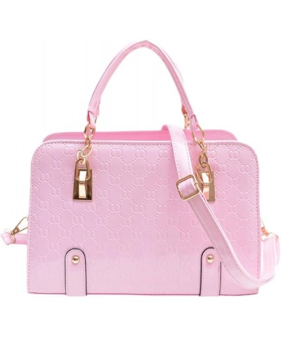 Womens PU Leather Crocodile Grain OL Business Shoulder Bag Pink $19.79 Shoulder Bags