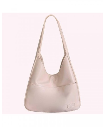 Women Vintage Hobo Bag Trendy PU Leather Shoulder Bag Large Capacity Retro Tote Handbag Satchel Armpit Bag Daily Datin White ...