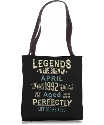 Vintage April 1992 30Th Birthday 30 Year Old Men Women Tote Bag $10.28 Totes