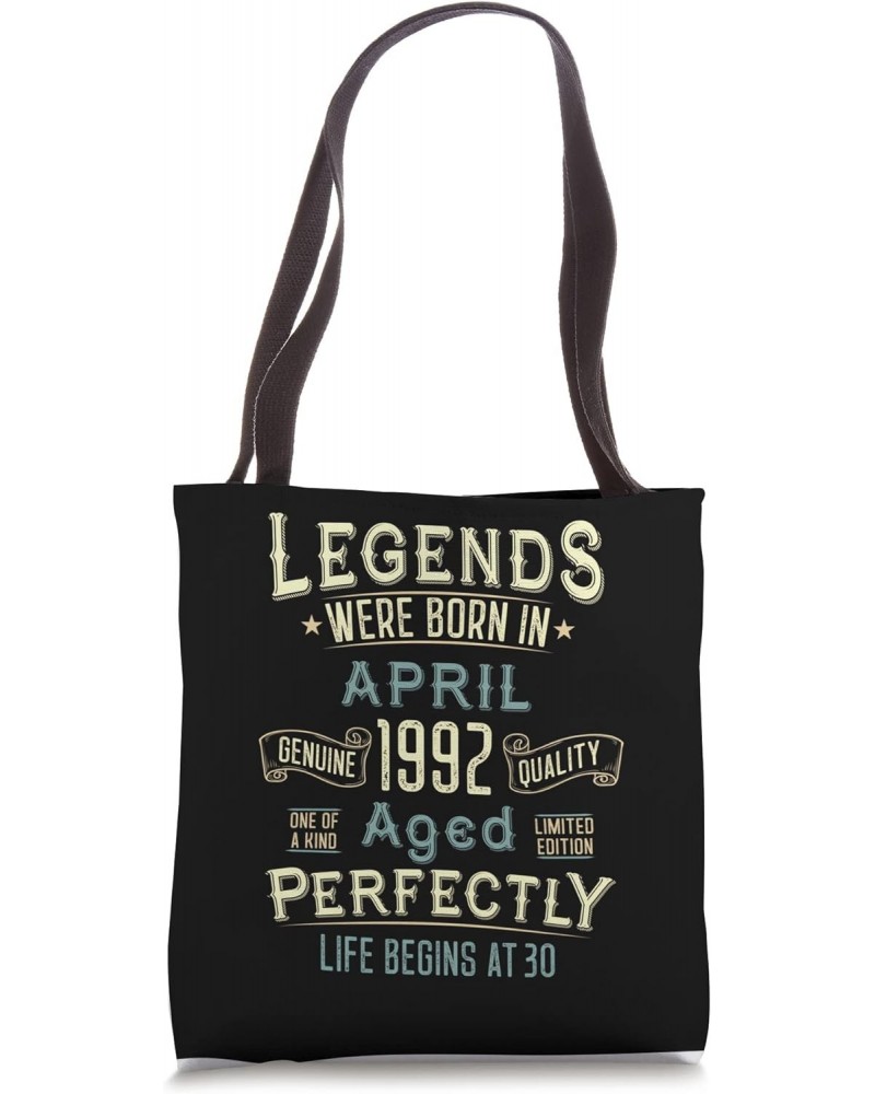 Vintage April 1992 30Th Birthday 30 Year Old Men Women Tote Bag $10.28 Totes