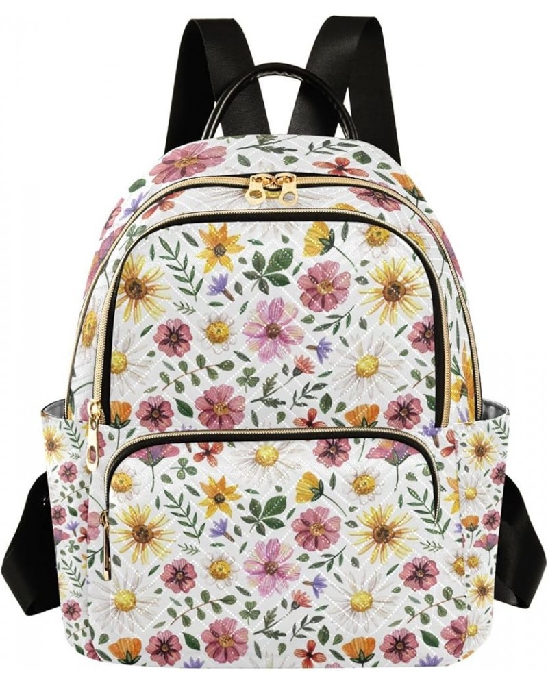 Women Backpack Sunflower Daisy Flora Anti-Theft Travel Backpack with Luggage Belt Lightweight Handbag Lady Purse Roomy Double...