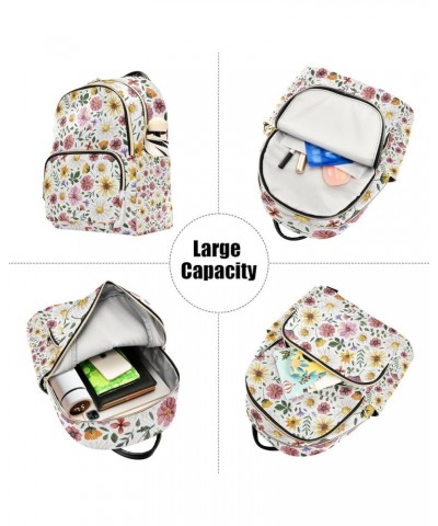 Women Backpack Sunflower Daisy Flora Anti-Theft Travel Backpack with Luggage Belt Lightweight Handbag Lady Purse Roomy Double...