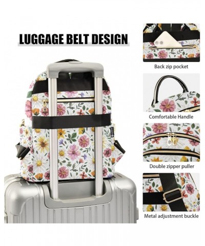 Women Backpack Sunflower Daisy Flora Anti-Theft Travel Backpack with Luggage Belt Lightweight Handbag Lady Purse Roomy Double...