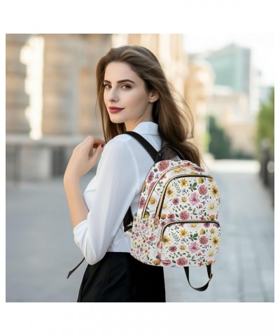 Women Backpack Sunflower Daisy Flora Anti-Theft Travel Backpack with Luggage Belt Lightweight Handbag Lady Purse Roomy Double...