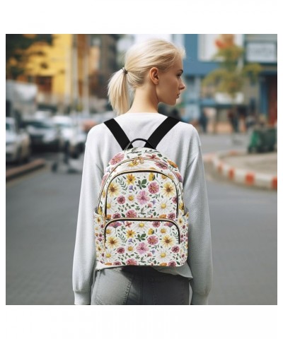 Women Backpack Sunflower Daisy Flora Anti-Theft Travel Backpack with Luggage Belt Lightweight Handbag Lady Purse Roomy Double...