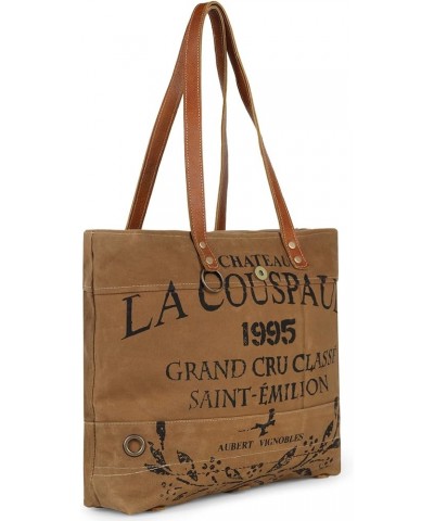 La Couspaude Upcycled Canvas Hand Bag Upcycled Canvas & Cowhide Tote Bag Radiant Upcycled Canvas & Cowhide Leather Bag Brown ...