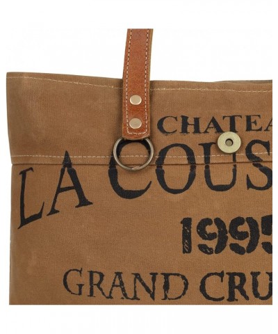 La Couspaude Upcycled Canvas Hand Bag Upcycled Canvas & Cowhide Tote Bag Radiant Upcycled Canvas & Cowhide Leather Bag Brown ...