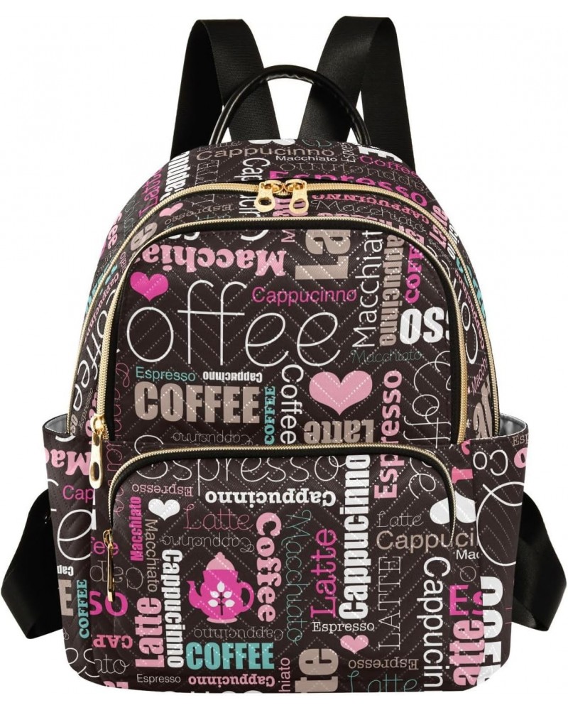 Coffee Backpack for Women Shoulder Bag Casual Daypack Lightweight Travel Purse Small Backpacks for Outdoor Ladies Work Nurse ...