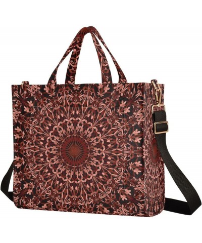 Boho Folk Tote Bag for Women Corduroy Shoulder Bag Tote Handbag Travel Crossbody Bag for Vacation Beach Trip Mandala Red $11....