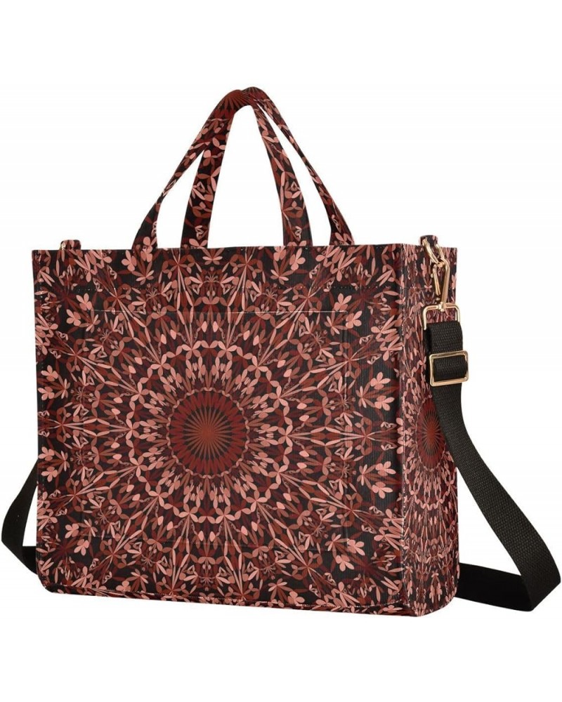 Boho Folk Tote Bag for Women Corduroy Shoulder Bag Tote Handbag Travel Crossbody Bag for Vacation Beach Trip Mandala Red $11....