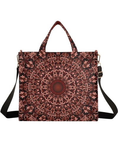 Boho Folk Tote Bag for Women Corduroy Shoulder Bag Tote Handbag Travel Crossbody Bag for Vacation Beach Trip Mandala Red $11....