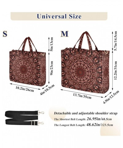 Boho Folk Tote Bag for Women Corduroy Shoulder Bag Tote Handbag Travel Crossbody Bag for Vacation Beach Trip Mandala Red $11....