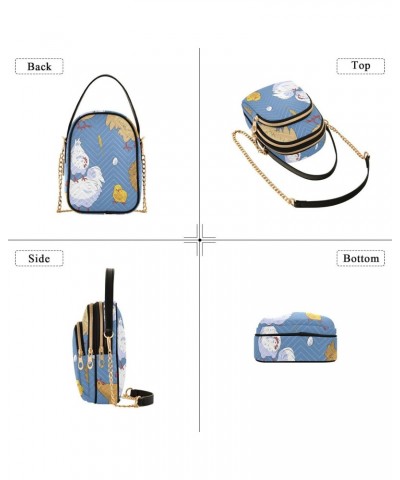 Cute Chicken and Eggs Quilted Crossbody Bag for Women, Small Cell Phone Bag Shoulder Handbags Purse with Leather Strap $13.51...