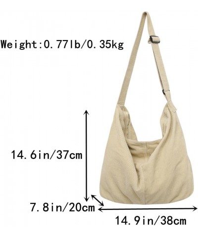 Corduroy Crossbody Bags for Women Trendy Travel Purse Shoulder Bags Large Hobo Bags Tote Messenger Bags Brown $11.00 Totes