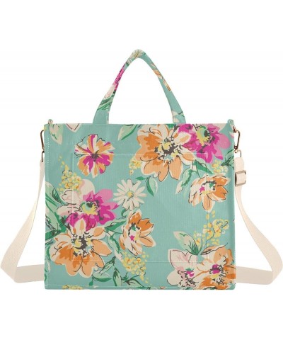 Sketch Floral Bright Colors Women's Tote Handbags Top Handle Satchel Shoulder Bag Crossbody Bag for Office Travel M $15.51 Totes