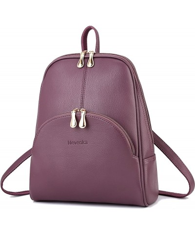 Backpack Purse for Women Casual Shoulder Bag PU Leather Zipper Closure Adjustable Strap… Purple Solid $13.64 Backpacks