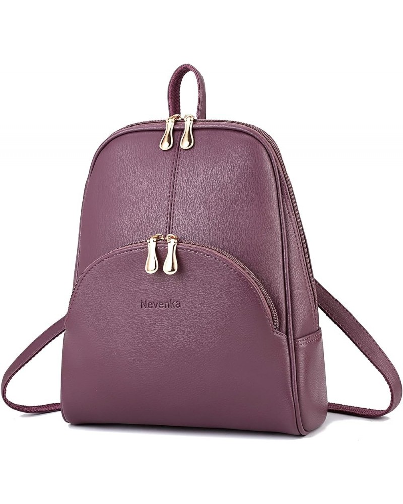 Backpack Purse for Women Casual Shoulder Bag PU Leather Zipper Closure Adjustable Strap… Purple Solid $13.64 Backpacks