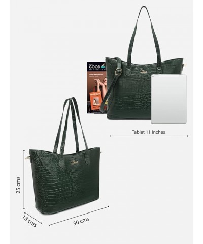 Women's Hailon Large Tote Bag | Ladies Purse Handbag Green $34.65 Totes