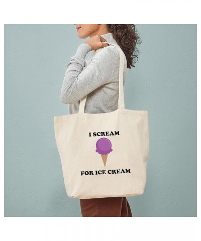 Keep Calm And Ice Cream Tote Bag Natural Canvas Tote Bag, Cloth Shopping Bag I Scream for Ice Cream (Purple) Tote Bag $9.43 T...