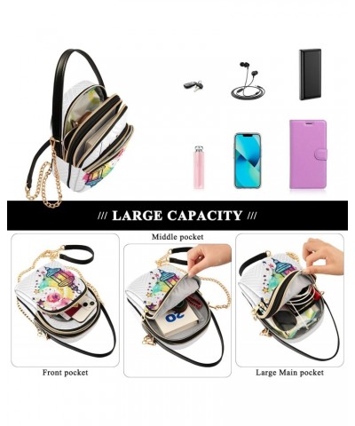 Garden Light Crossbody Handbags for Women Casual Leather Shoulder Phone Purse $11.70 Crossbody Bags