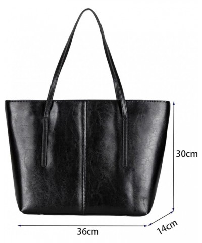 Genuine Leather Tote Bags for Women Women's Shoulder Purses Vintage Handbags Top Handle Work Bags for Women Black $36.02 Totes