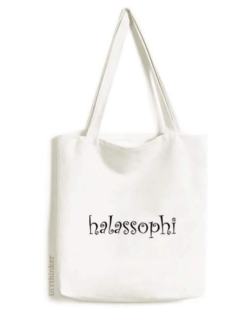 Stylish Word Thalassophile Tote Canvas Bag Shopping Satchel Casual Handbag $15.50 Totes