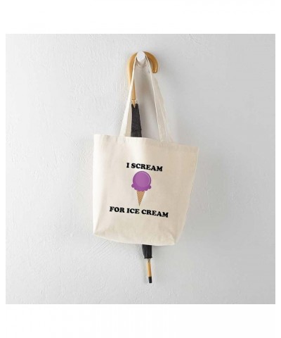 Keep Calm And Ice Cream Tote Bag Natural Canvas Tote Bag, Cloth Shopping Bag I Scream for Ice Cream (Purple) Tote Bag $9.43 T...